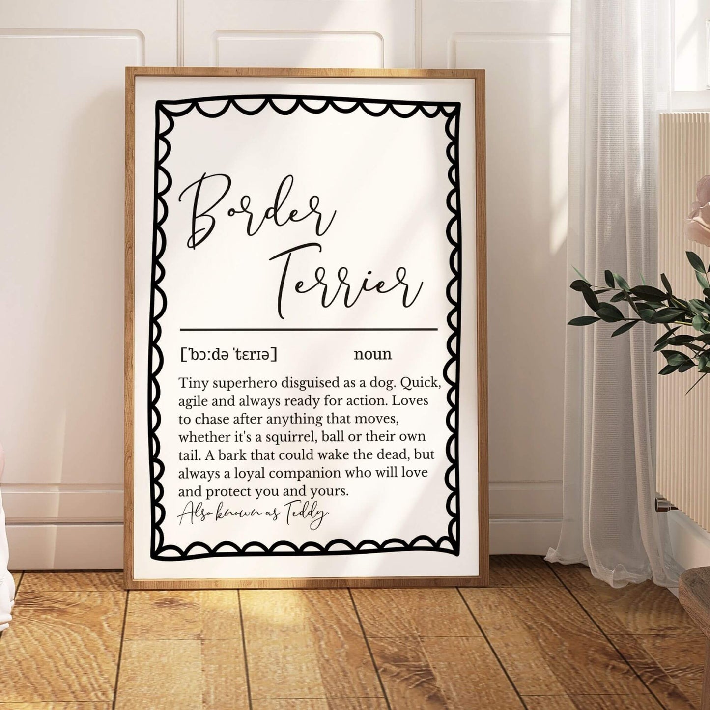 Personalised Border Terrier Definition Print