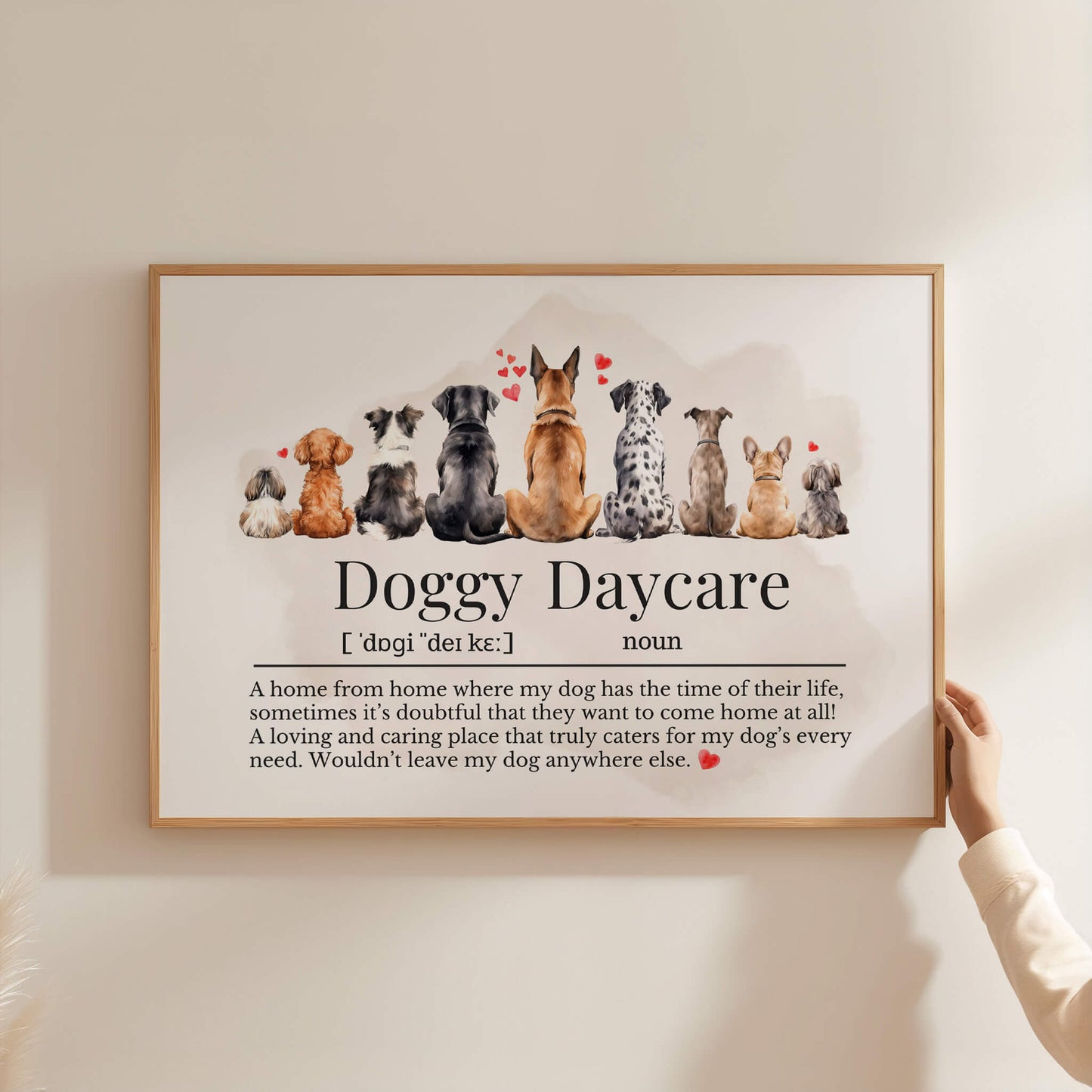 Doggy Daycare Illustrated Definition Print