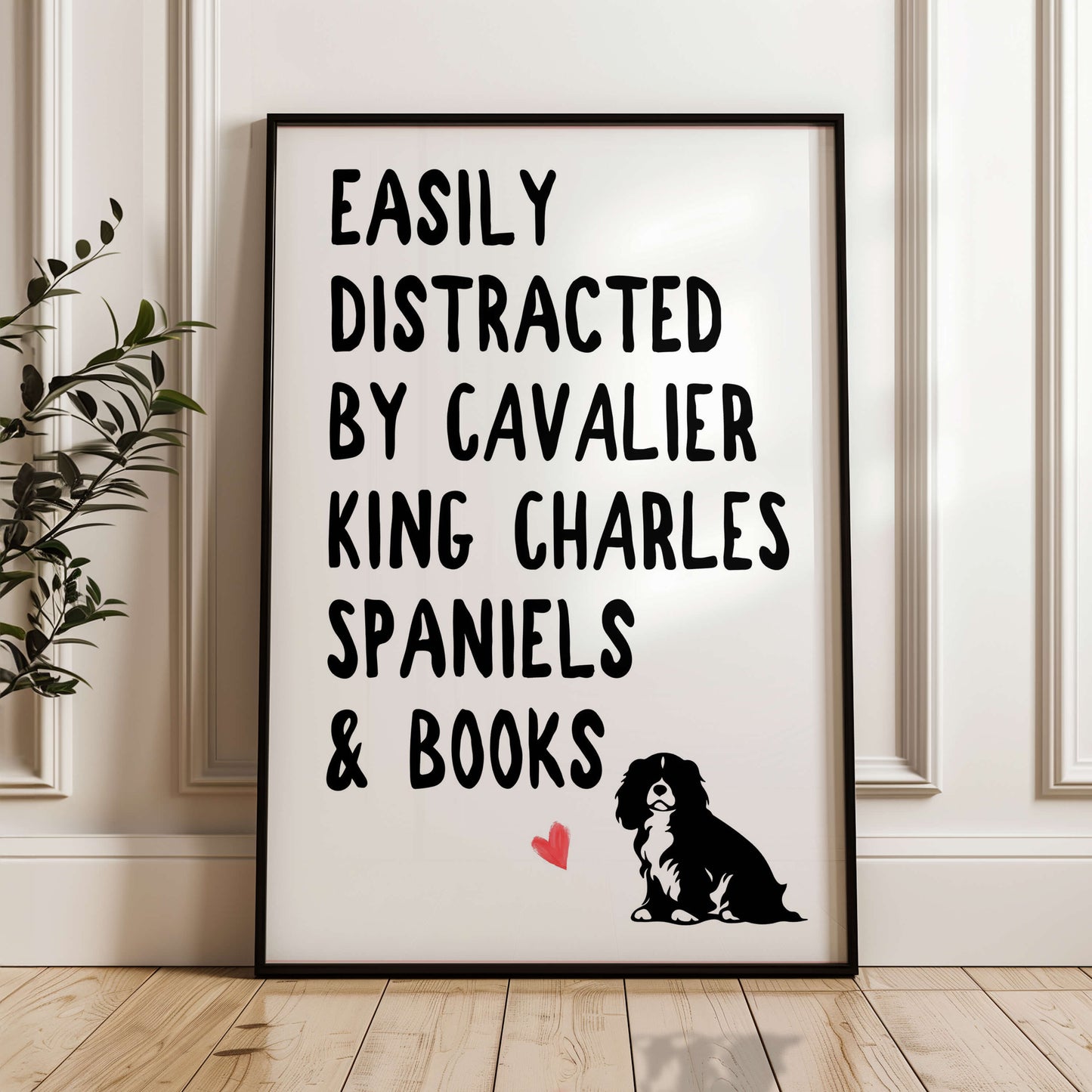 Easily Distracted By Cavalier King Charles Spaniels and Books