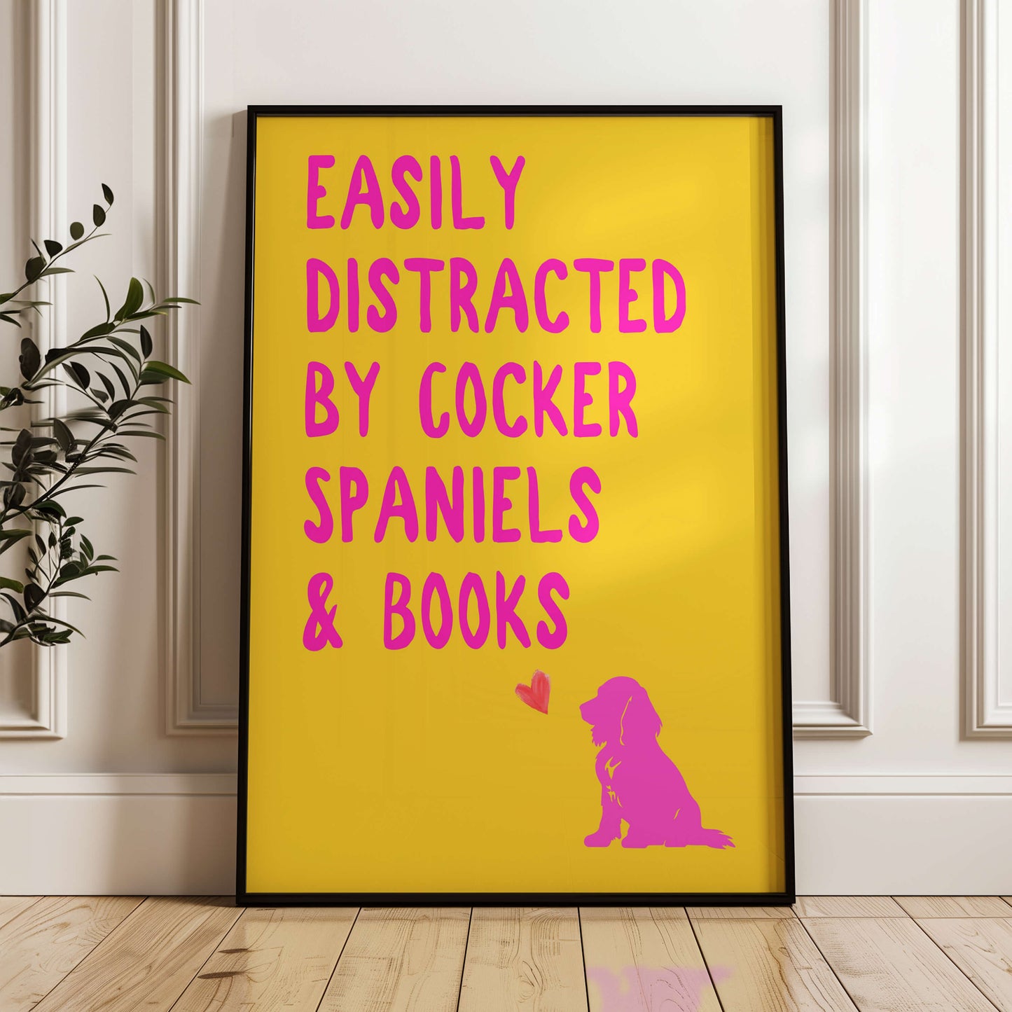 Easily Distracted By Cocker Spaniels and Books Print