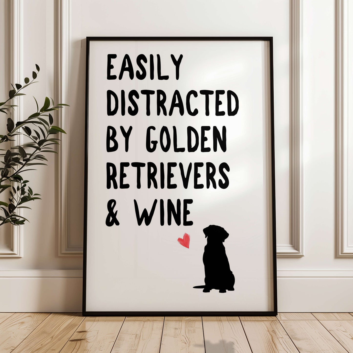 Easily Distracted By Golden Retrievers and Wine