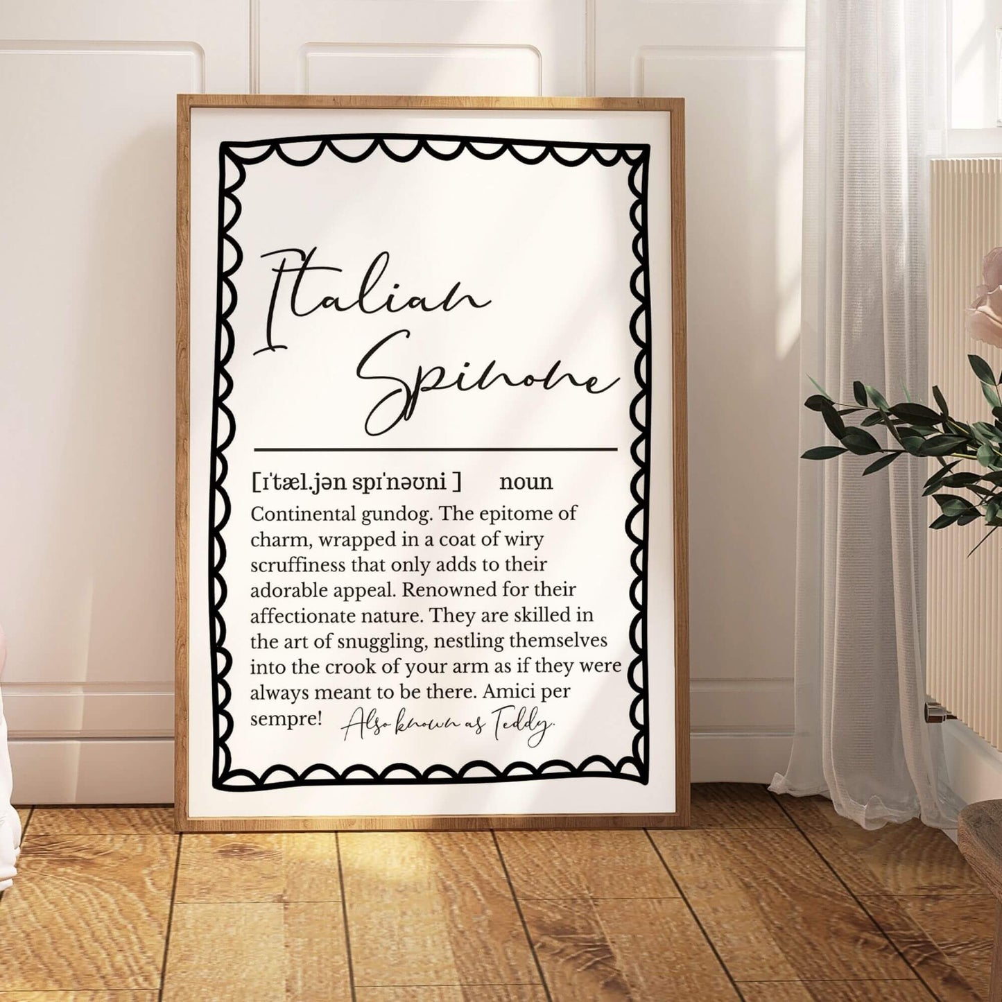 Personalised Italian Spinone Definition Print