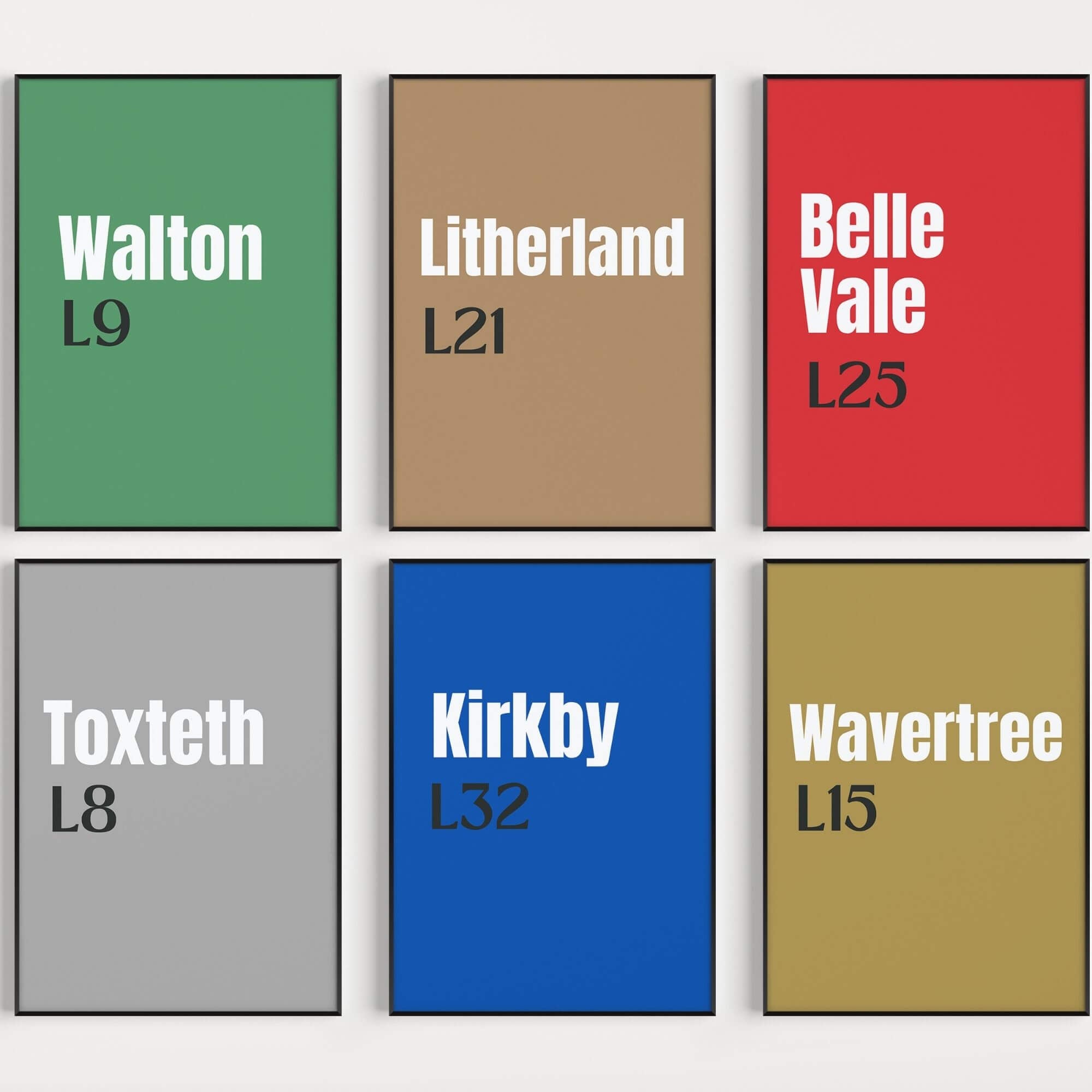 Liverpool Postcode Prints Definitive Prints