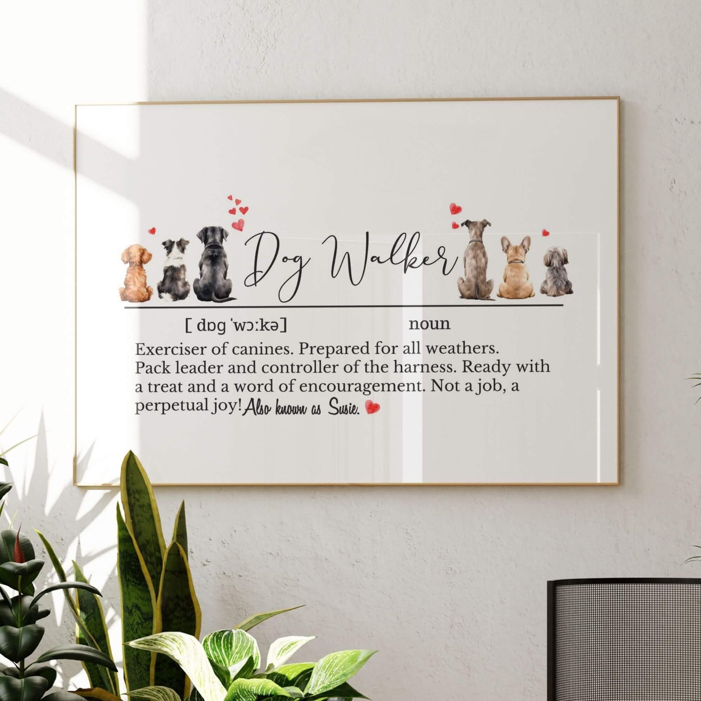 Personalised Dog Walker Definition Print