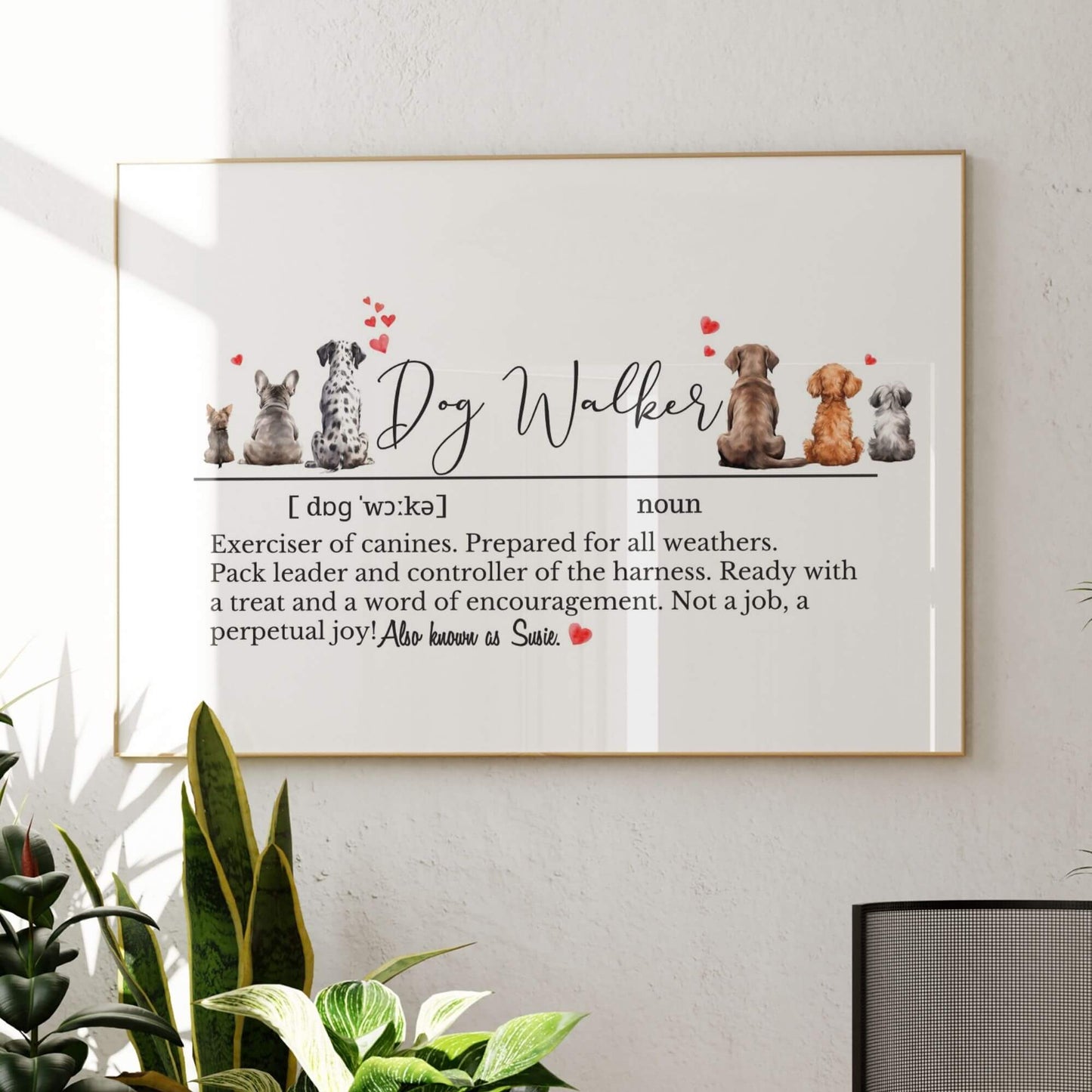 Personalised Dog Walker Definition Print