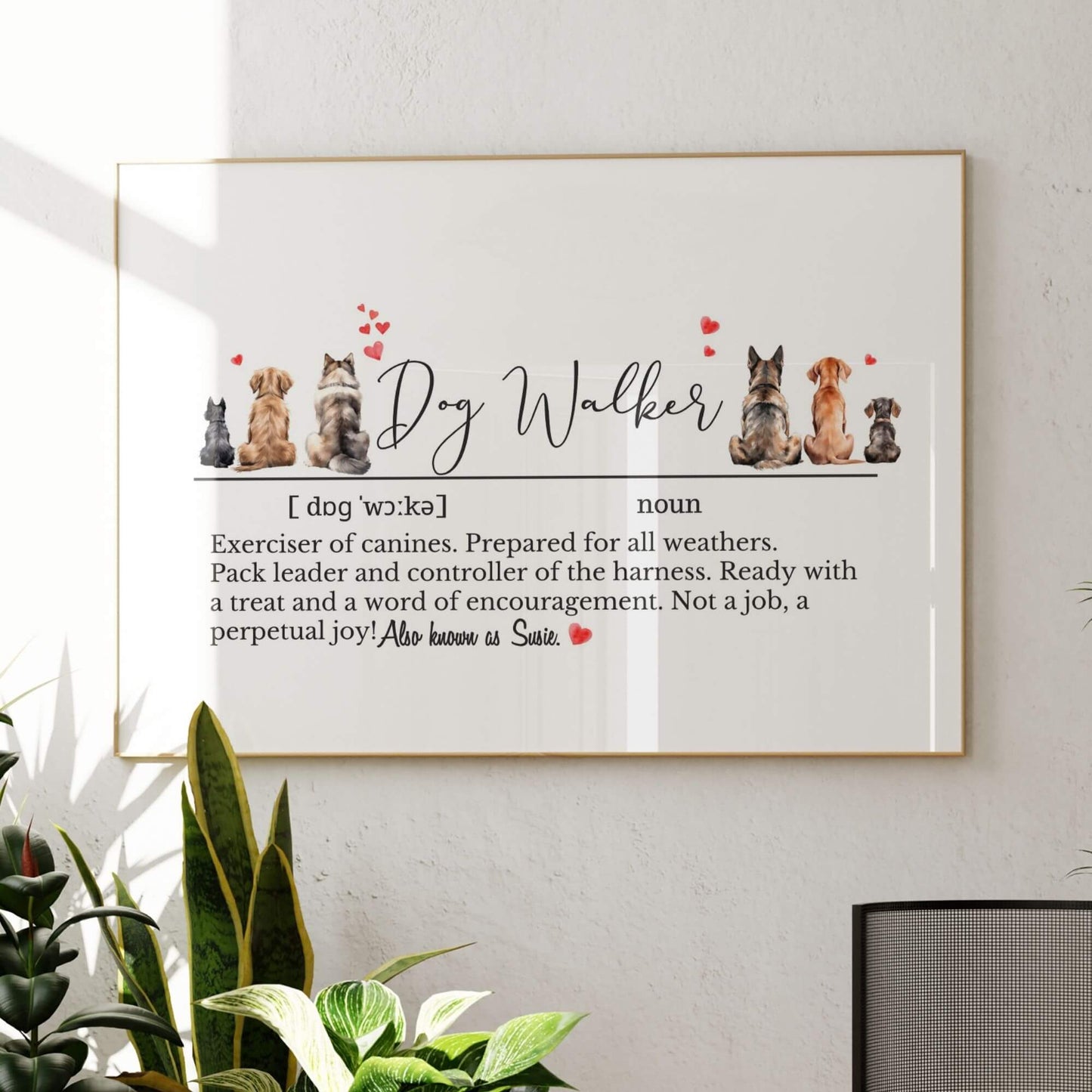 Personalised Dog Walker Definition Print