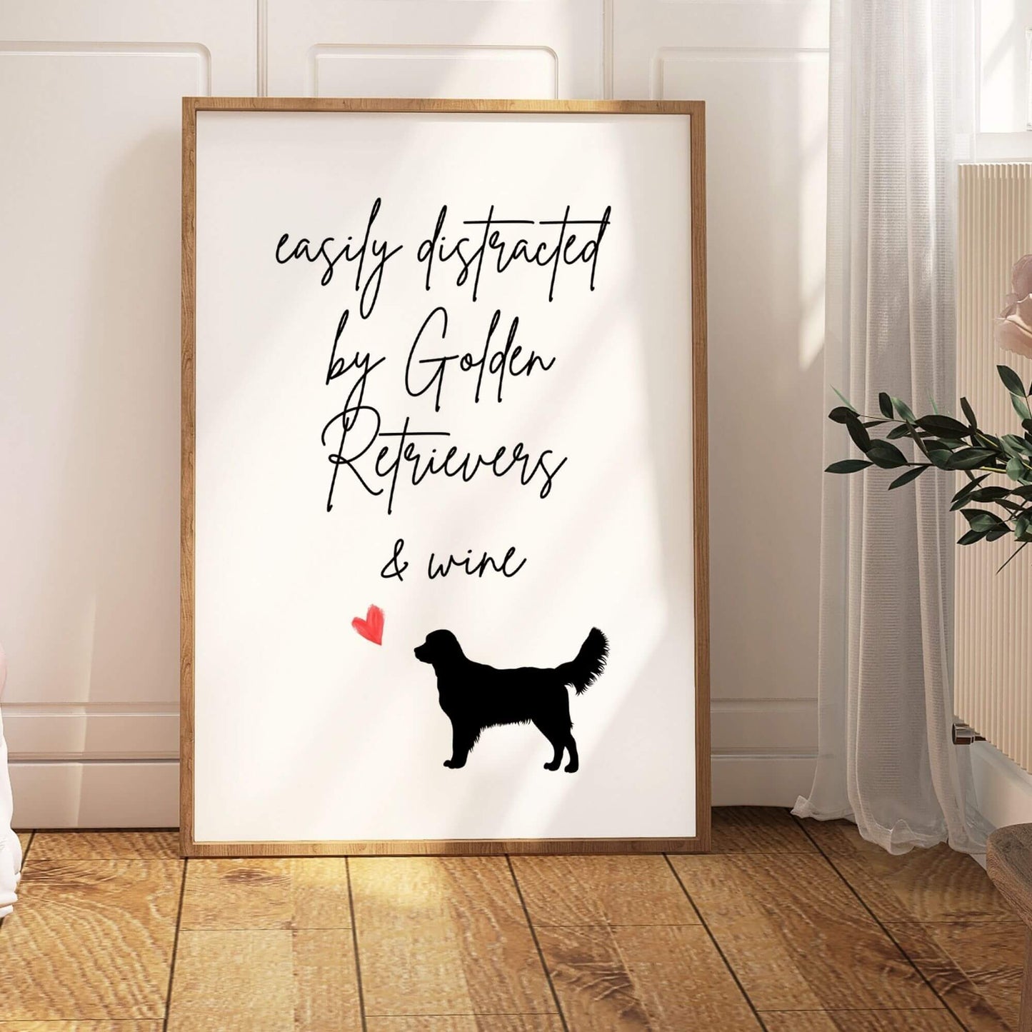 Easily Distracted By Golden Retrievers and Wine