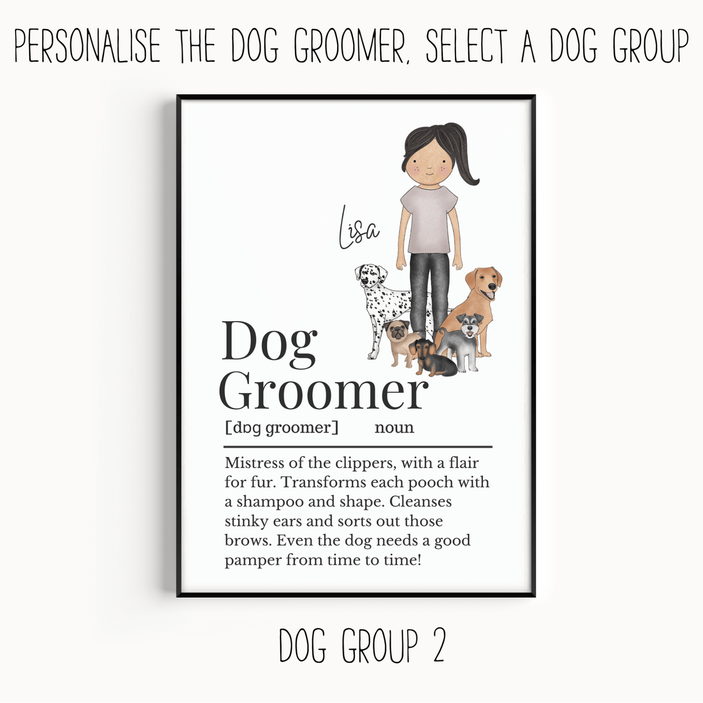 Dog Groomer Definition Print