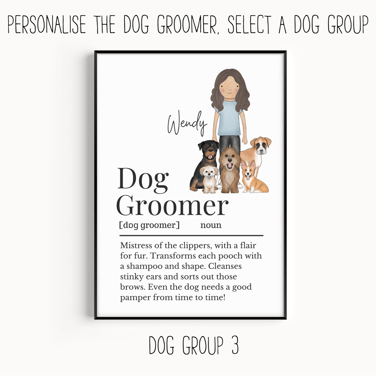 Dog Groomer Definition Print
