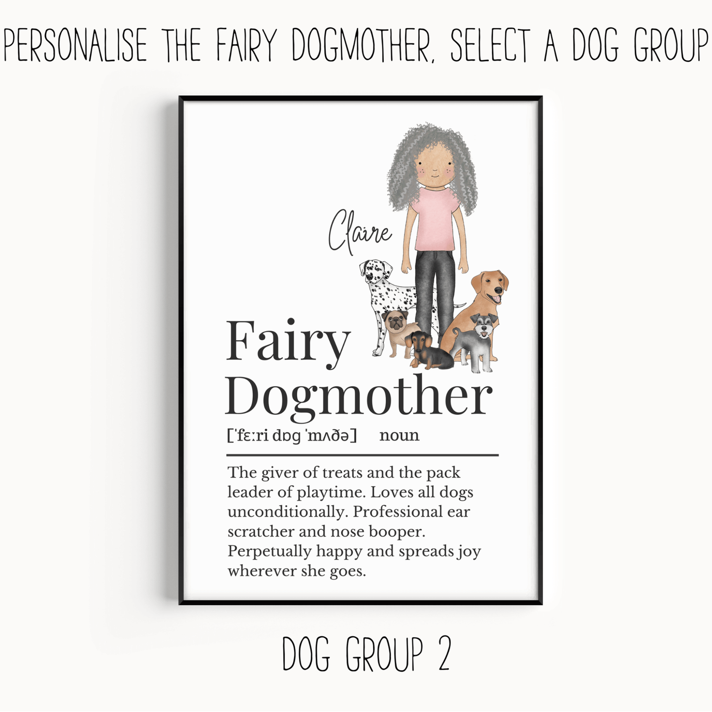 Personalised Fairy Dogmother Definition Print
