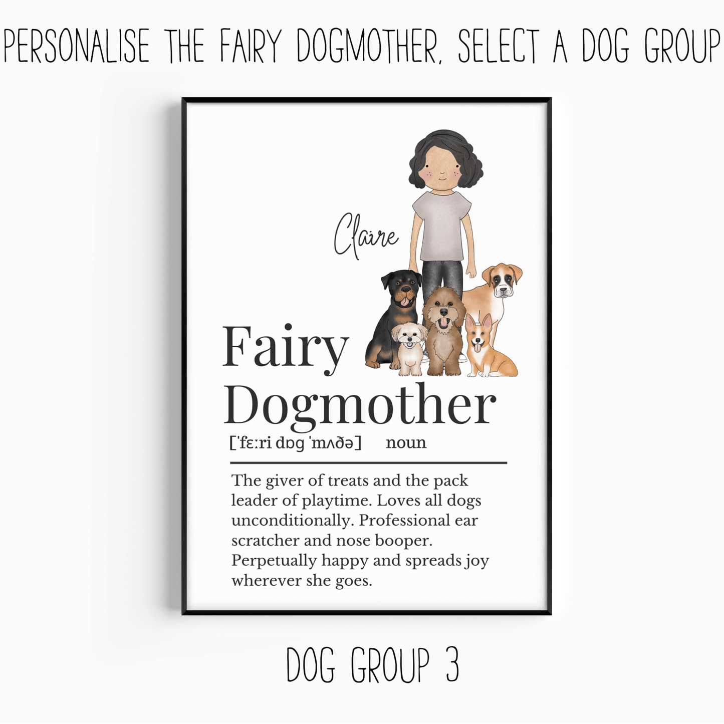 Personalised Fairy Dogmother Definition Print