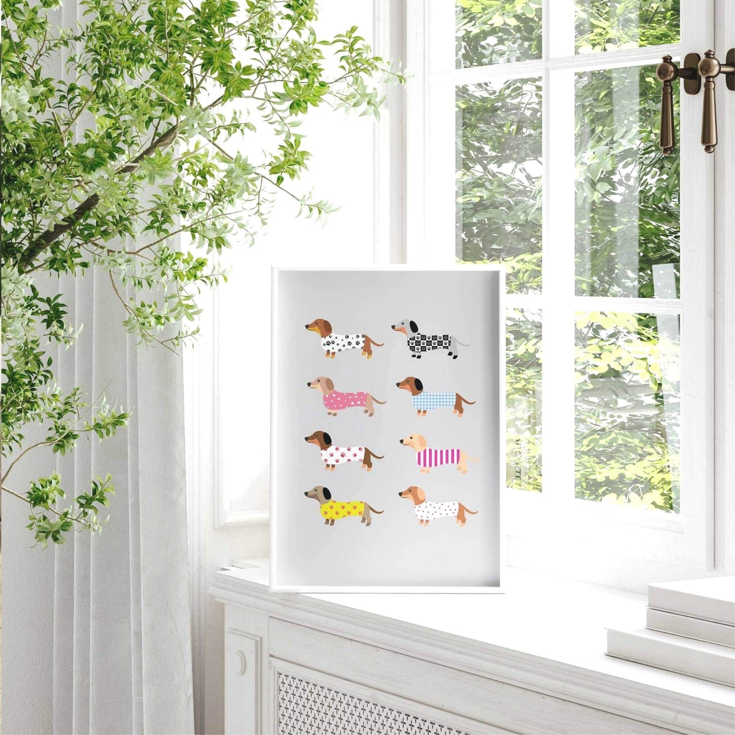 Grey Dachshund Wall Print
