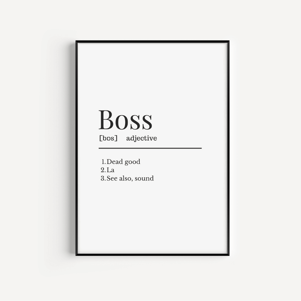 tidsplan terrorisme chef Boss Definition Word Print – Definitive Prints