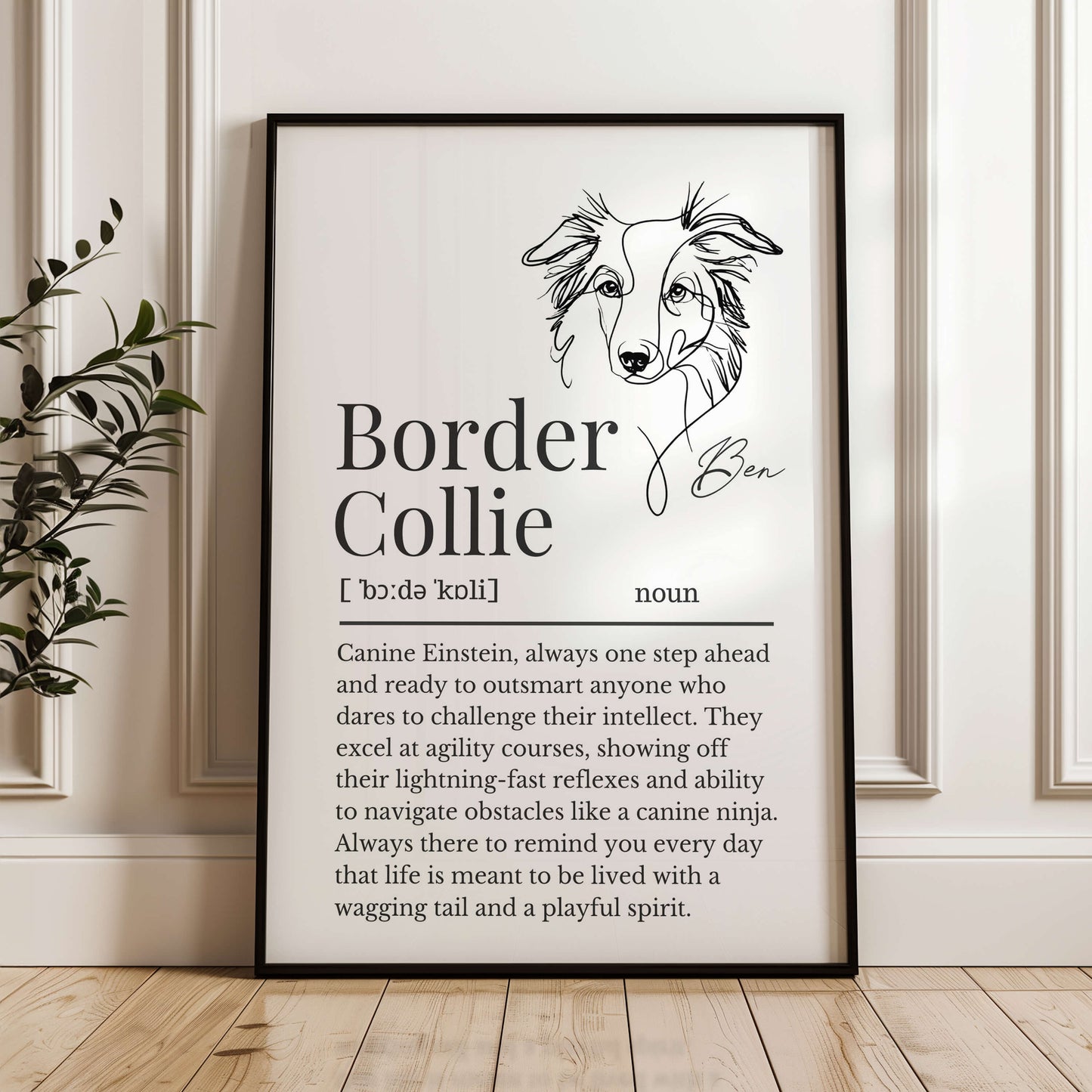 Personalised Border Collie Definition Print