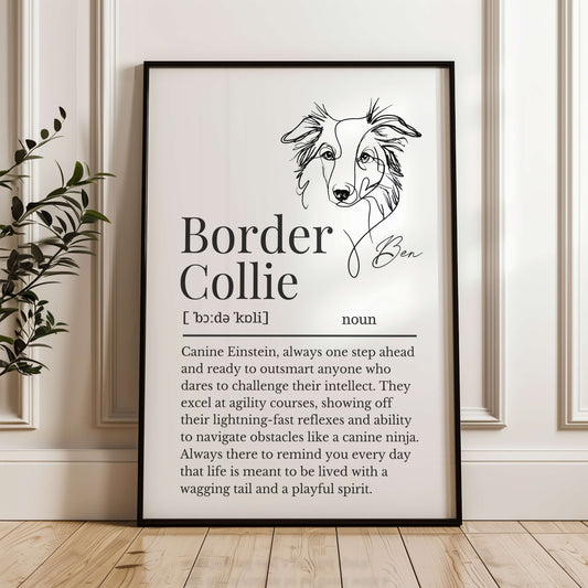 Personalised Border Collie Definition Print