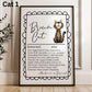 Illustrated Personalised Brown Cat Definition Print
