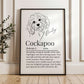 Illustrated Line Art Cockapoo Definition Print Personalisable