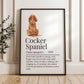 Illustrated Cocker Spaniel Definition Print