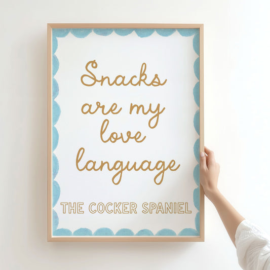Funny Cocker Spaniel Snack Wall Print