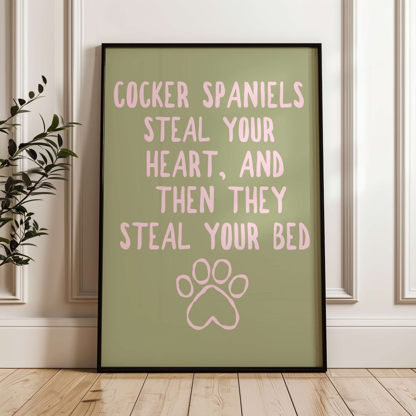 Cocker Spaniels Steal Your Heart Wall Print