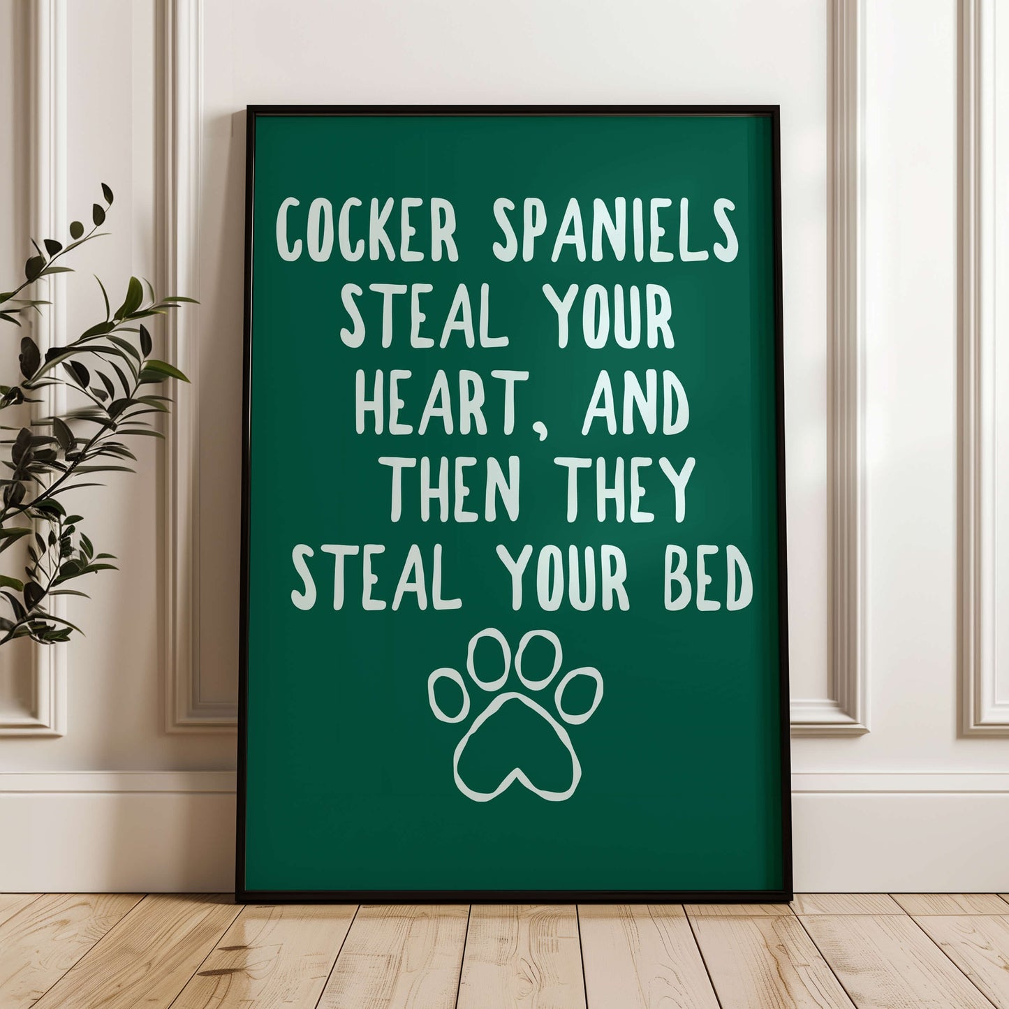 Cocker Spaniels Steal Your Heart Wall Print