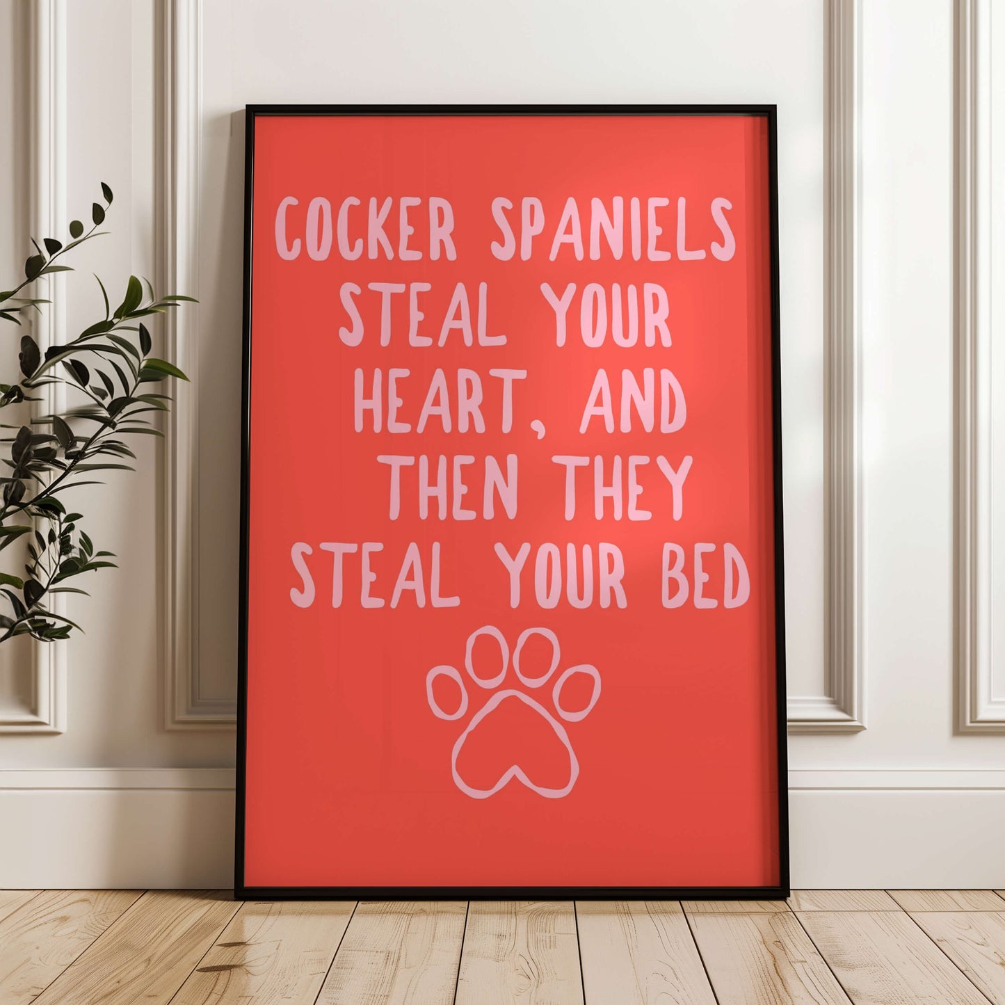 Cocker Spaniels Steal Your Heart Wall Print
