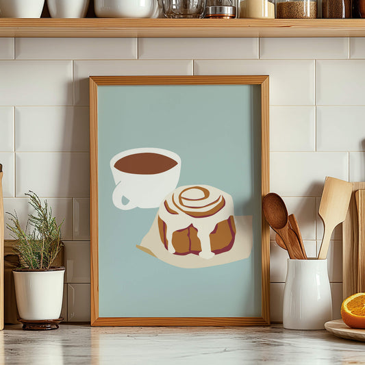 Coffee and a Bun Print