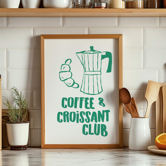 Coffee and Croissant Club Print