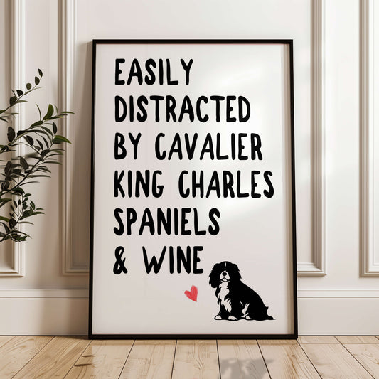 Easily Distracted By Cavalier King Charles Spaniels and Wine