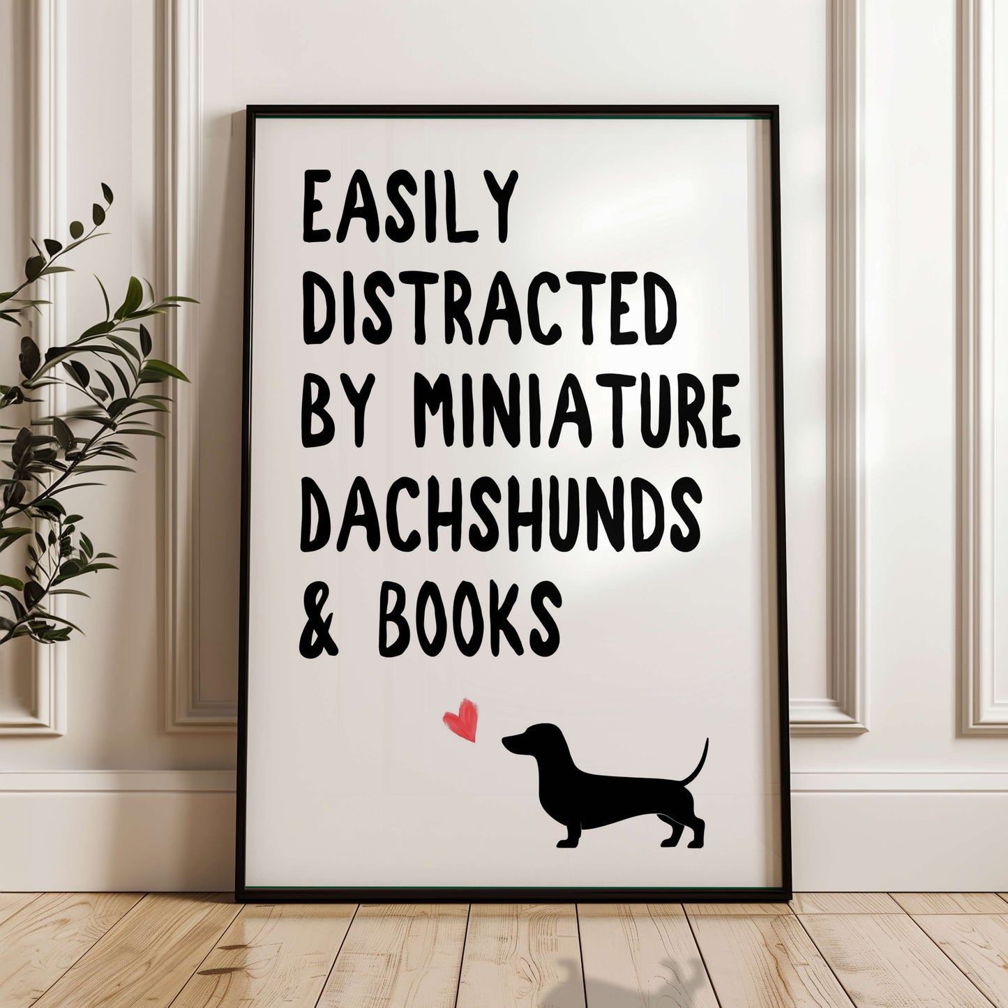Easily Distracted By Miniature Dachshund and Books