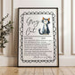 Illustrated Personalised Grey Cat Definition Print