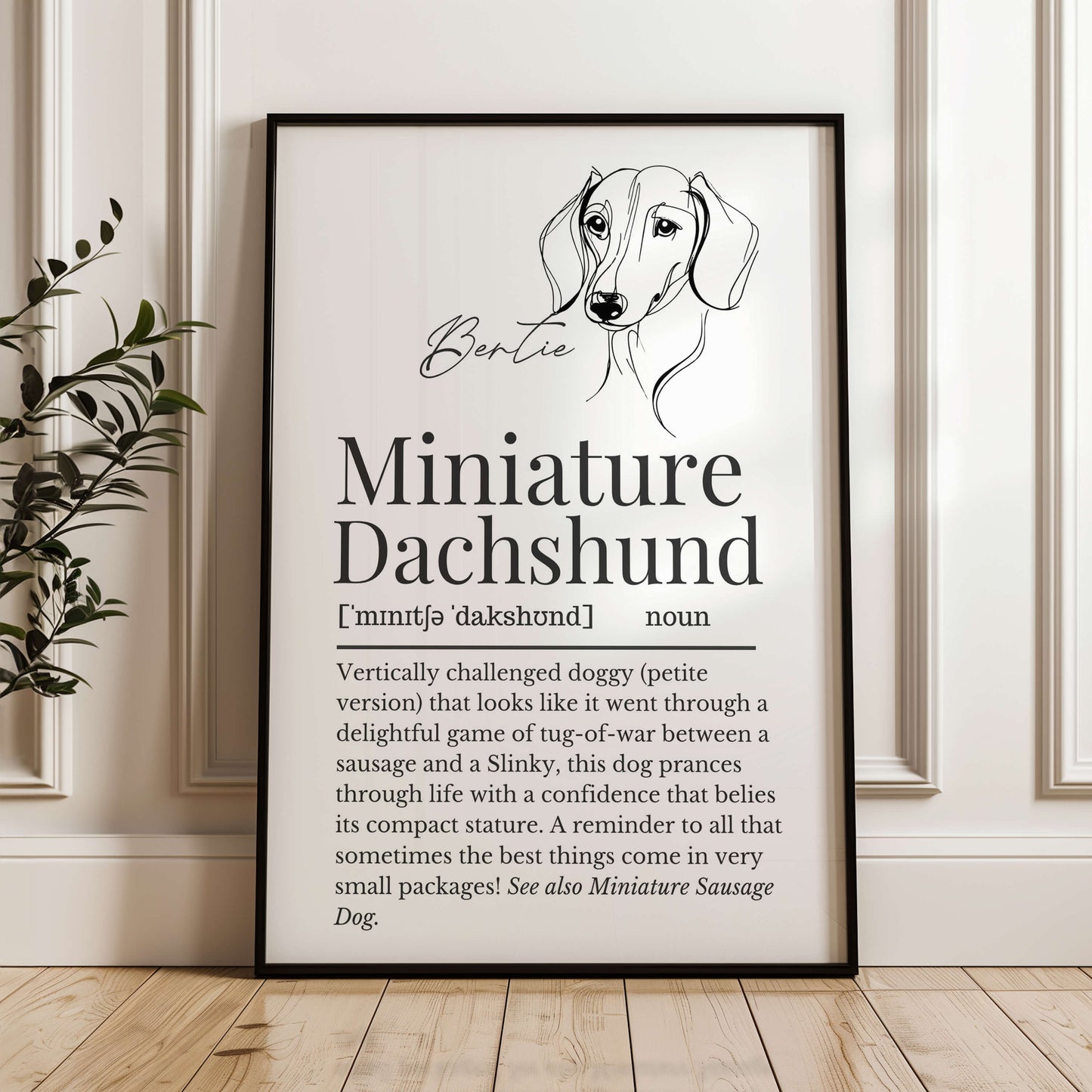 Miniature Dachshund Line Art Definition Print