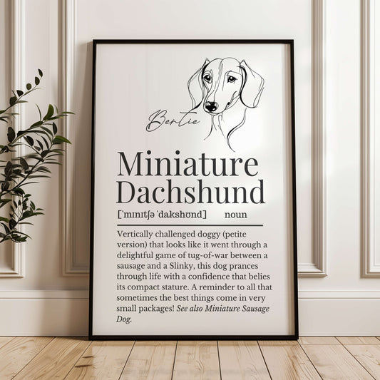 Miniature Dachshund Line Art Definition Print