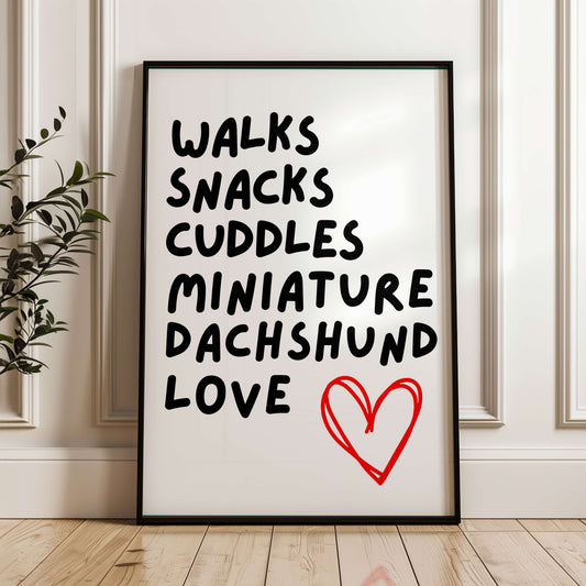 Miniature Dachshund Love Print