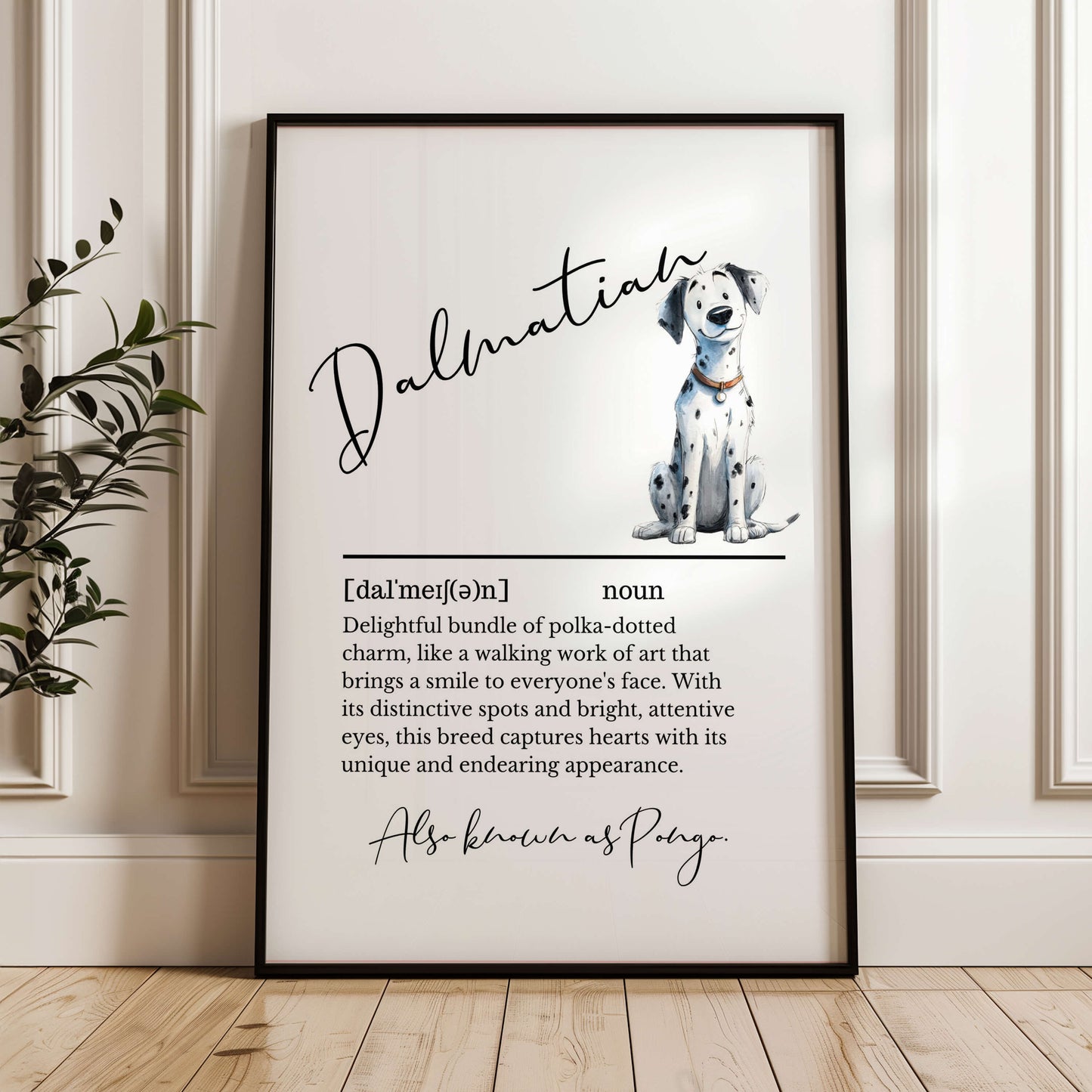 Illustrated Personalised Dalmatian Definition Print