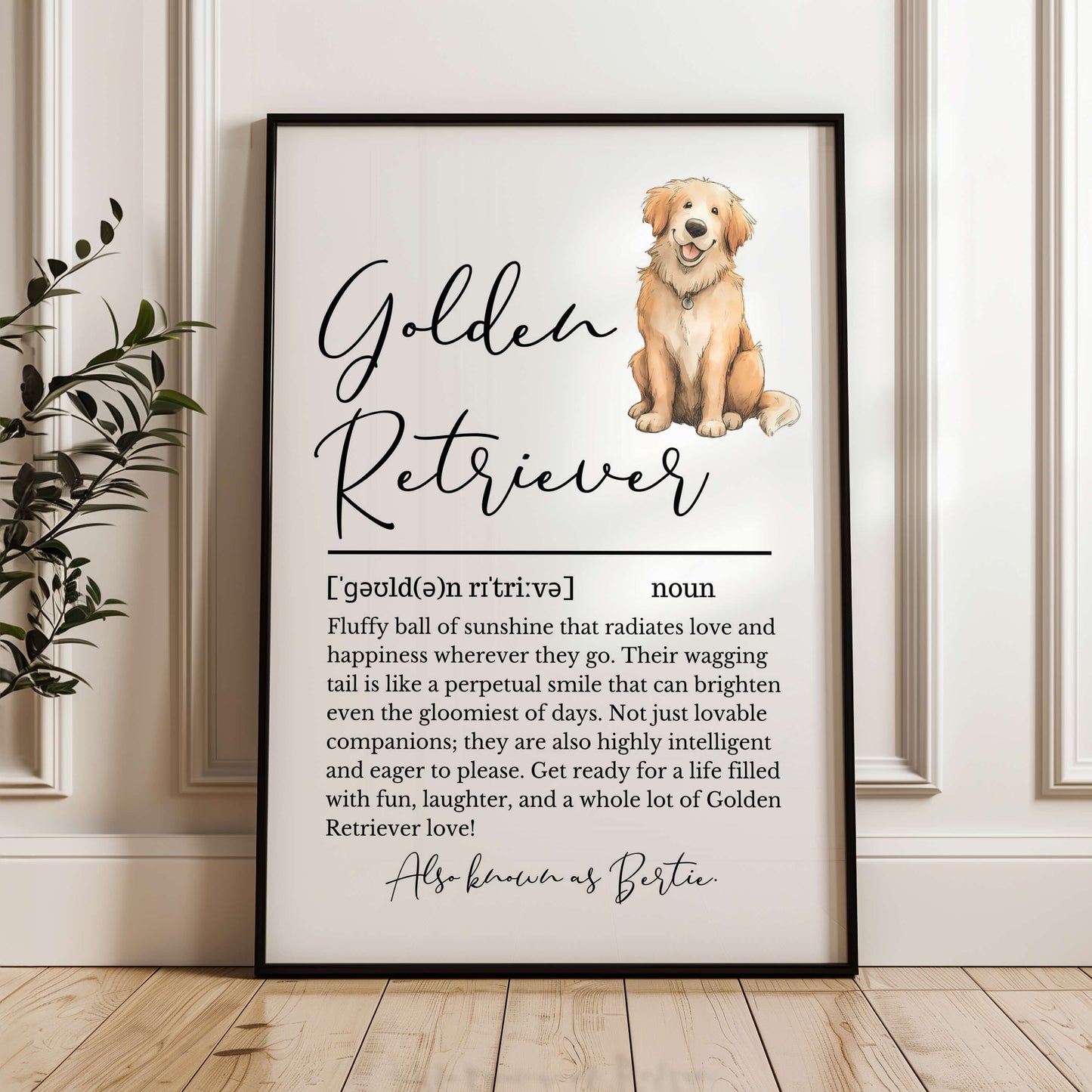 Personalised Golden Retriever Definition Print