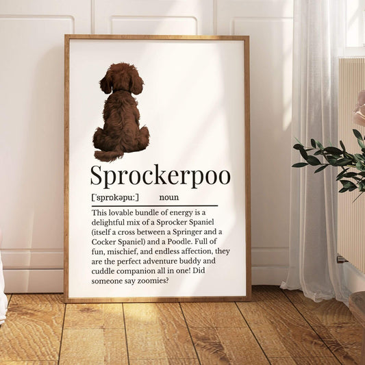 Illustrated Sprockerpoo Definition Print