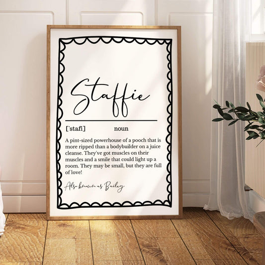 Personalised Staffie Definition Print