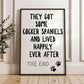 They Got Some Cocker Spaniels and Lived Happily Ever After Wall Print Monochrome