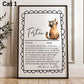 Illustrated Personalised Tortie Cat Definition Print