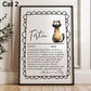 Illustrated Personalised Tortie Cat Definition Print