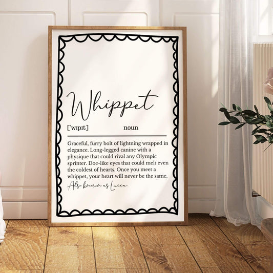 Personalised Whippet Definition Print